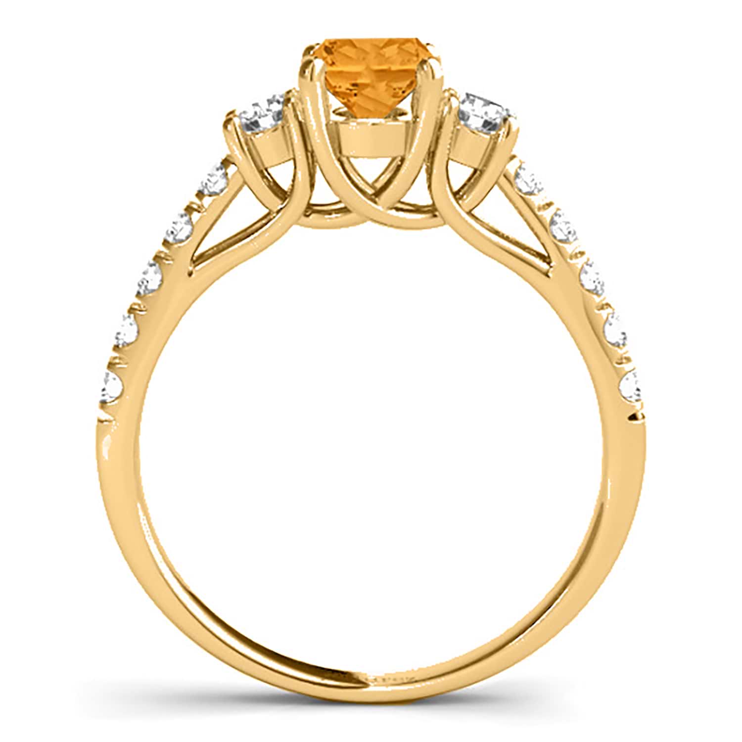 Oval Cut Citrine & Diamond Engagement Ring 14k Yellow Gold (1.40ct)