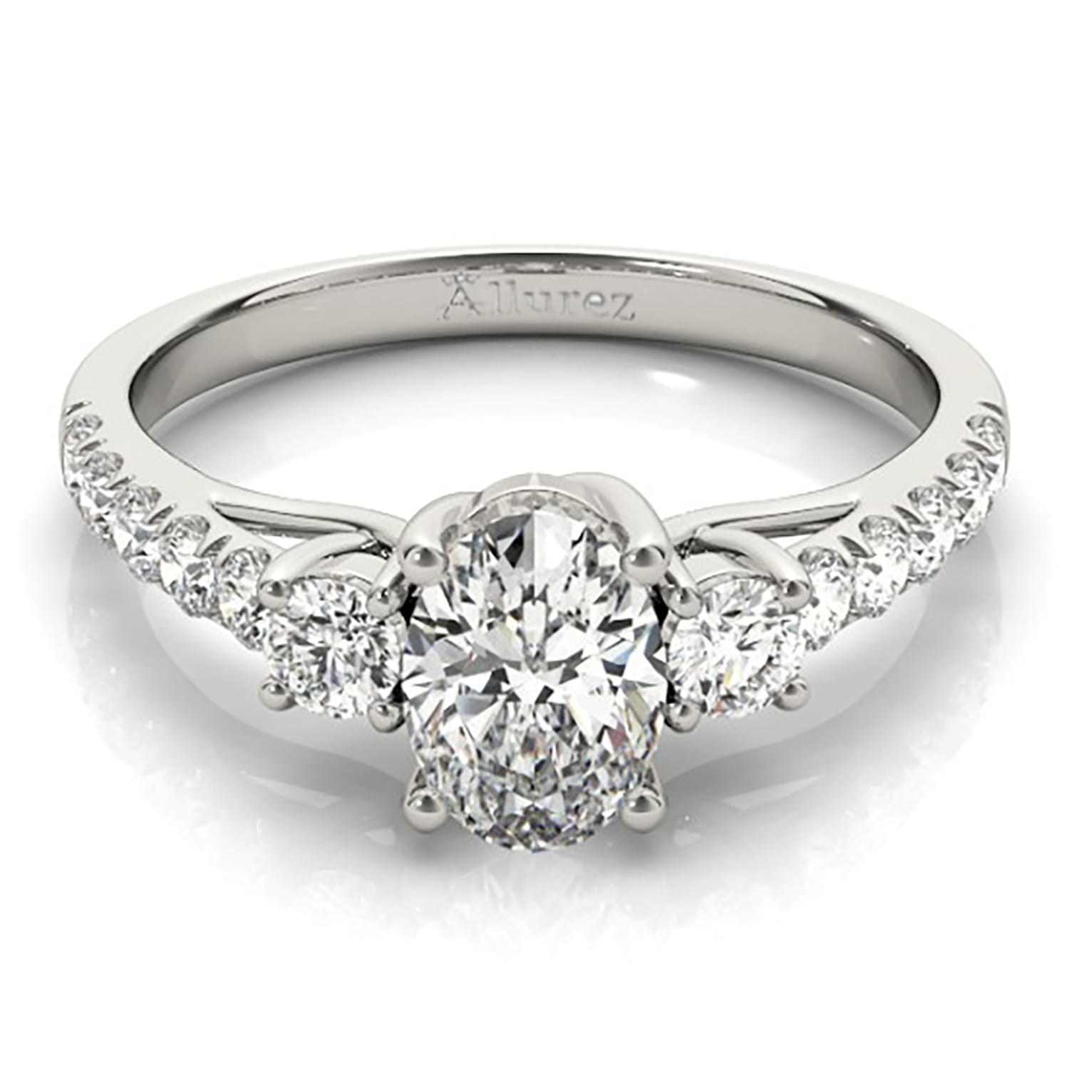 Oval Cut Lab Grown Diamond Engagement Ring 14k White Gold (1.40ct)