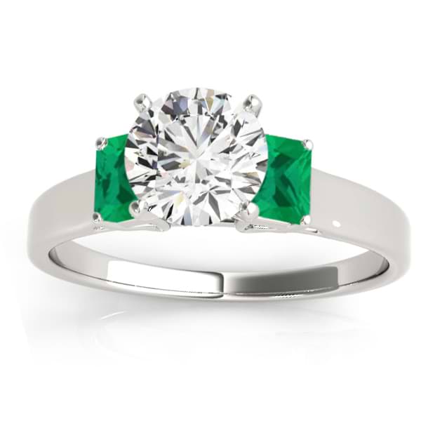 Trio Emerald Cut Trio Emerald Engagement Ring 14k White Gold (0.30ct)