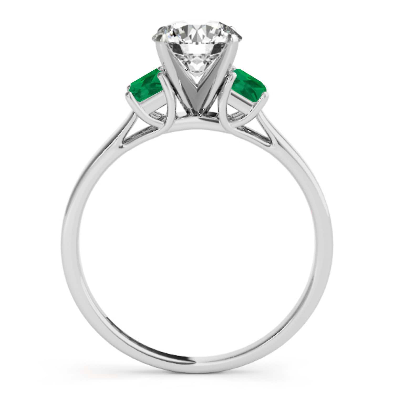 Trio Emerald Cut Trio Emerald Engagement Ring 14k White Gold (0.30ct)