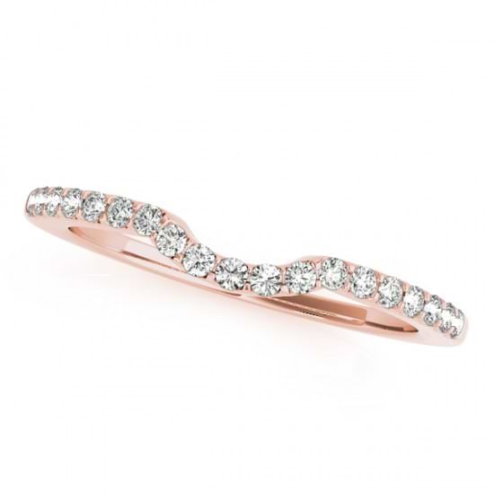 Women's Curved Diamond Wedding Band 18k Rose Gold (0.35ct)