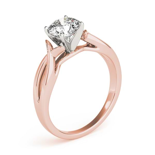 Solitaire Bypass Twisted Engagement Ring Setting 14k Rose Gold