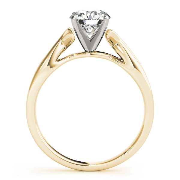 Solitaire Bypass Twisted Engagement Ring Setting 14k Yellow Gold