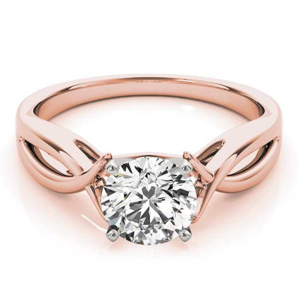 Solitaire Bypass Twisted Engagement Ring Setting 18k Rose Gold