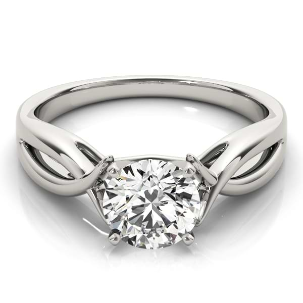 Solitaire Bypass Twisted Engagement Ring Setting Palladium