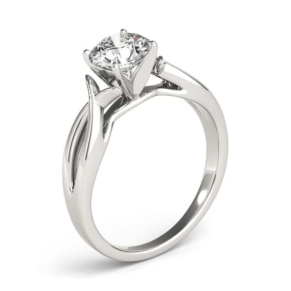 Solitaire Bypass Twisted Engagement Ring Setting Palladium