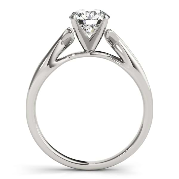 Solitaire Bypass Twisted Engagement Ring Setting Platinum