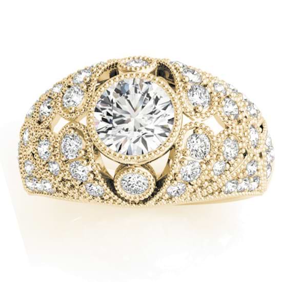 Diamond Antique Style Edwardian Engagement Ring 18K Yellow Gold (0.71ct)