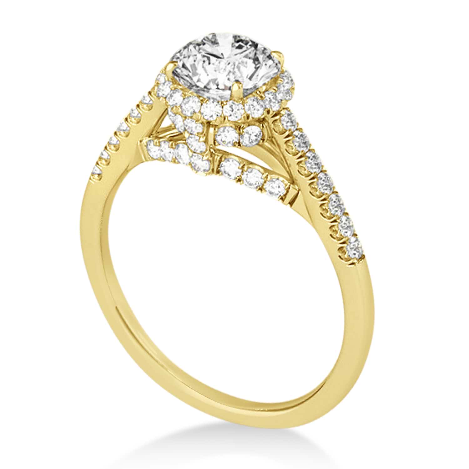 Lab Grown Diamond Hidden Halo Engagement Ring 14k Yellow Gold (0.38ct)