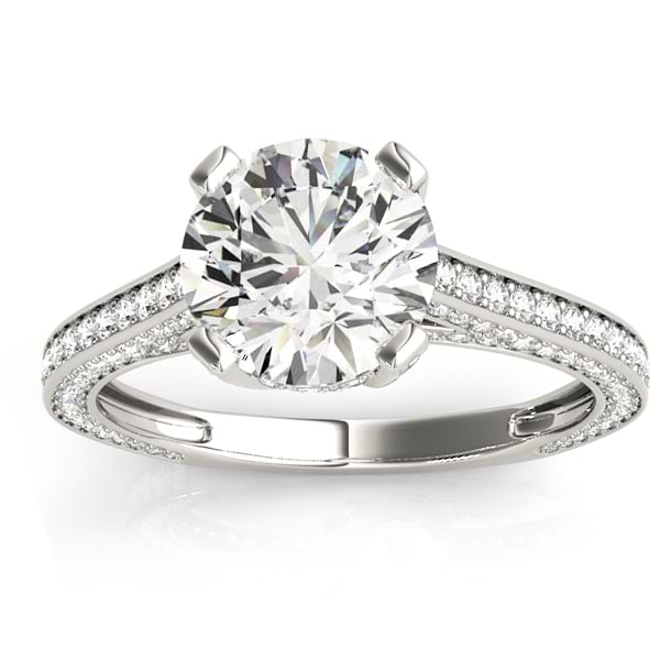 Diamond  Accented Engagement Ring 18k White Gold (0.87ct)