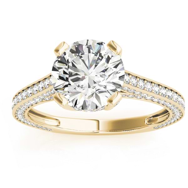 Diamond  Accented Engagement Ring 18k Yellow Gold (0.87ct)