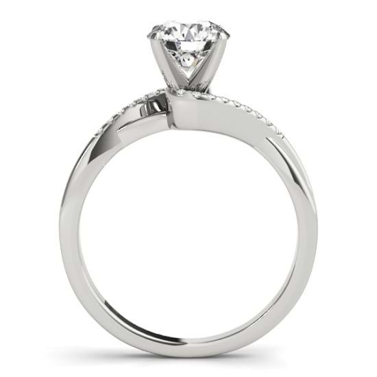 Diamond Bypass Engagement Ring 14k White Gold (0.09ct) - NG7770