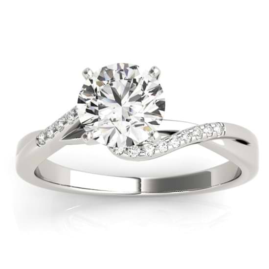 Diamond Bypass Engagement Ring 18k White Gold (0.09ct)