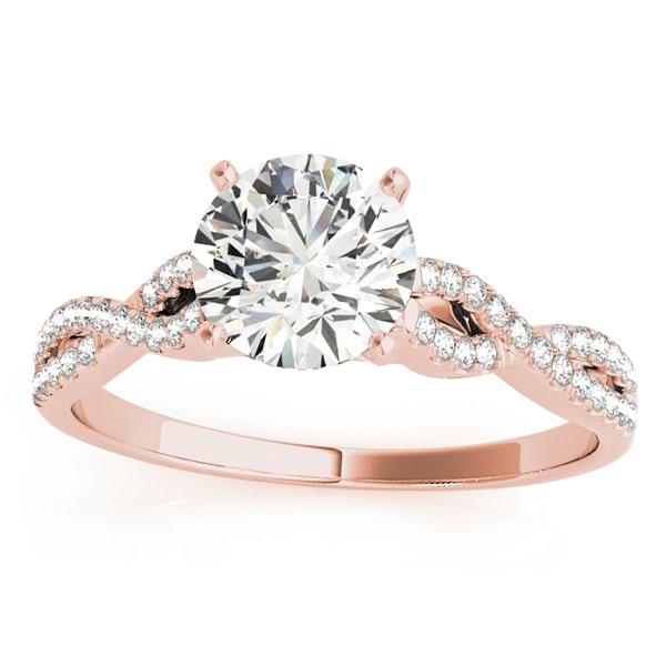Diamond Accented Twisted Band Engagement Ring 14k Rose Gold (1.50ct)