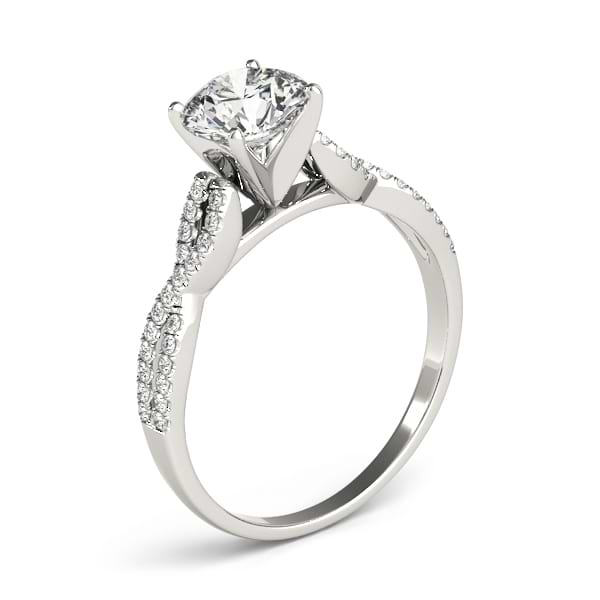 Diamond Twist Engagement Ring Setting 14k White Gold (0.22ct) - NG5763