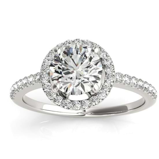 Diamond Accented Halo Engagement Ring Setting Platinum (0.33ct)
