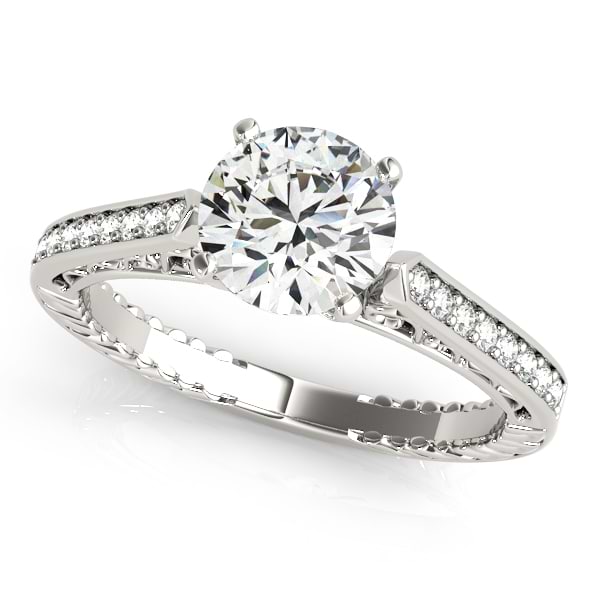 Diamond Antique Style Engagement Ring Setting Platinum (0.10ct)