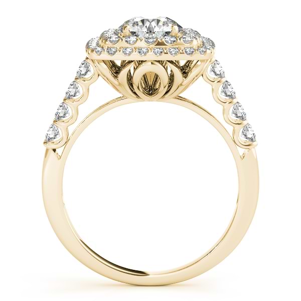 Square Double Diamond Halo Engagement Ring 14k Yellow Gold (2.63ct)