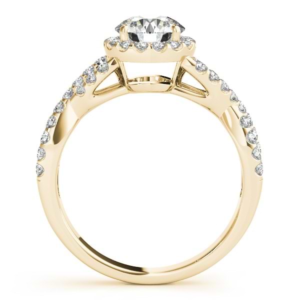 Lab Grown Diamond Infinity Twisted Halo Engagement Ring 14k Yellow Gold 1.50ct