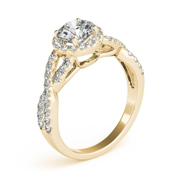 Lab Grown Diamond Infinity Twisted Halo Engagement Ring 14k Yellow Gold 1.50ct