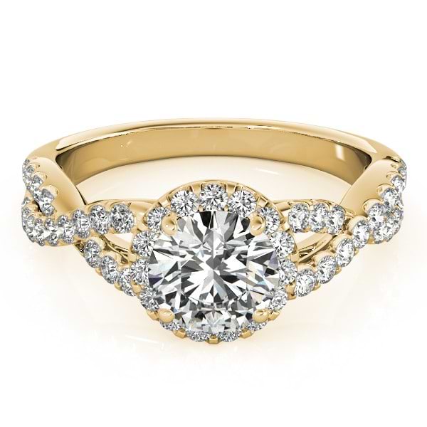 Diamond Infinity Twisted Halo Engagement Ring 14k Yellow Gold 1.50ct ...