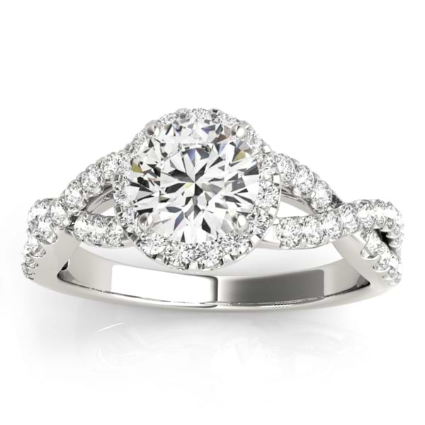 Diamond Infinity Halo Engagement Ring 14k White Gold 0.52ct - NG11920