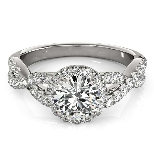 Diamond Infinity Twisted Halo Engagement Ring 14k White Gold (2.50ct)