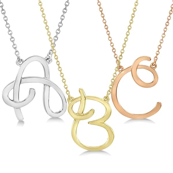 Cursive Initial Necklace – The Ice Element