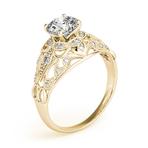 Vintage Art Deco Diamond Engagement Ring Setting 14k Yellow Gold .19ct ...