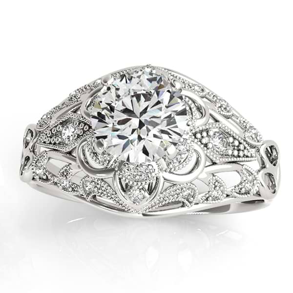 Vintage Art Deco Diamond Engagement Ring Setting Platinum 0.20ct