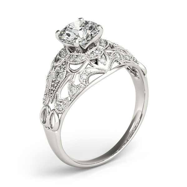 Vintage Art Deco Diamond Engagement Ring Setting Platinum 0.20ct