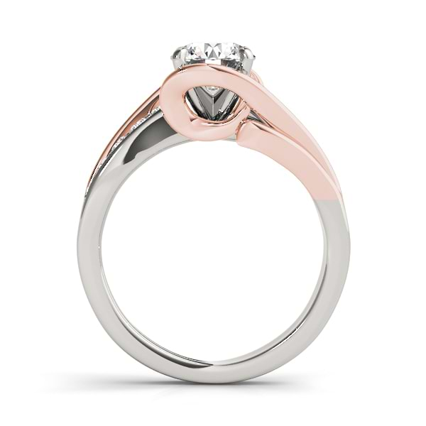 Diamond Bypass Engagement Ring Twisted Setting 14k Rose Gold (0.20ct)