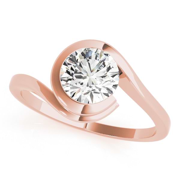 Solitaire Tension Set Diamond Engagement Ring 14k Rose Gold (0.90ct)