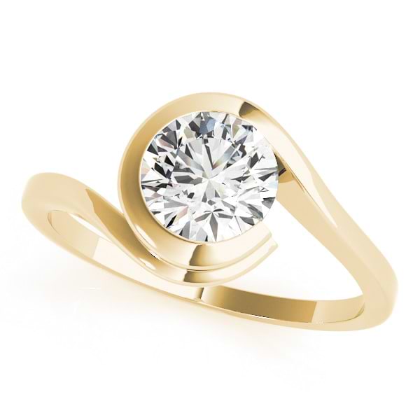 Solitaire Tension Set Diamond Engagement Ring 14k Yellow Gold (0.90ct)
