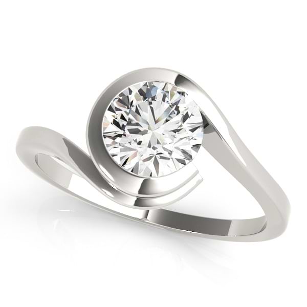 Solitaire Tension Set Diamond Engagement Ring Platinum (0.90ct)