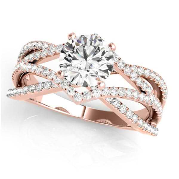 Mulit-Row Designer Diamond Engagement Ring 14k Rose Gold (1.00ct)