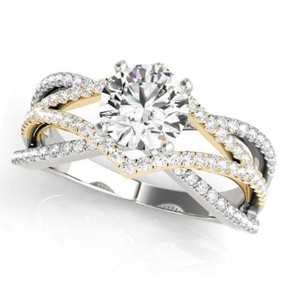 Mulit-Row Designer Diamond Engagement Ring 18k Two Tone Gold (1.00ct)