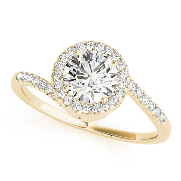 Brilliant Round Bypass Diamond Engagement Ring 14k Yellow Gold (0.70ct)
