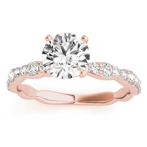 Solitaire Contoured Shank Diamond Engagement Ring 14k Rose Gold (0.33ct)