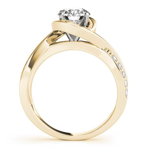 Solitaire Bypass Diamond Engagement Ring 18k Yellow Gold (0.13ct)