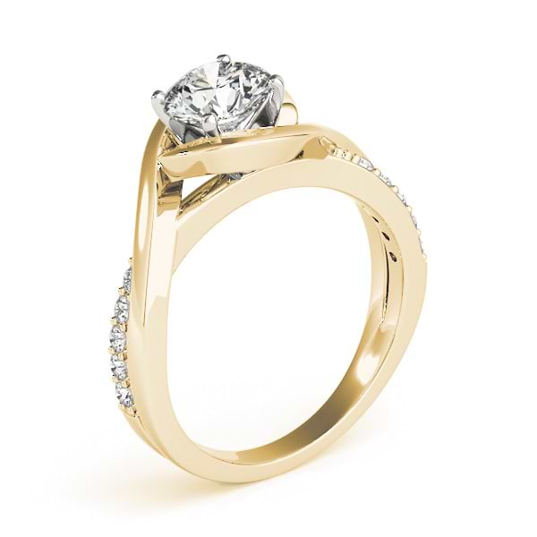Solitaire Bypass Diamond Engagement Ring 18k Yellow Gold (0.13ct)