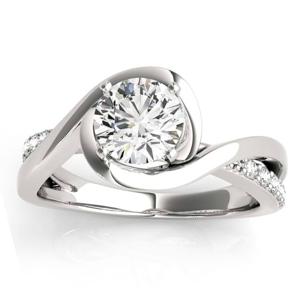 Solitaire Bypass Diamond Engagement Ring Platinum (0.13ct)