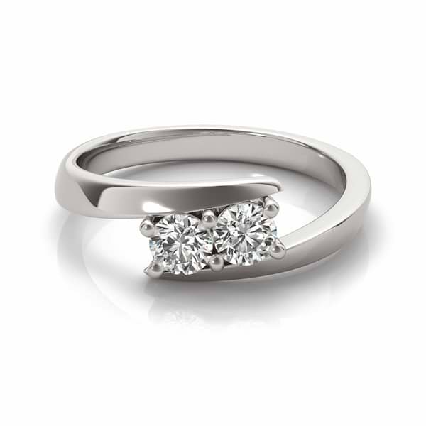 Diamond Solitaire Tension Two Stone Ring 18k White Gold (0.12ct)