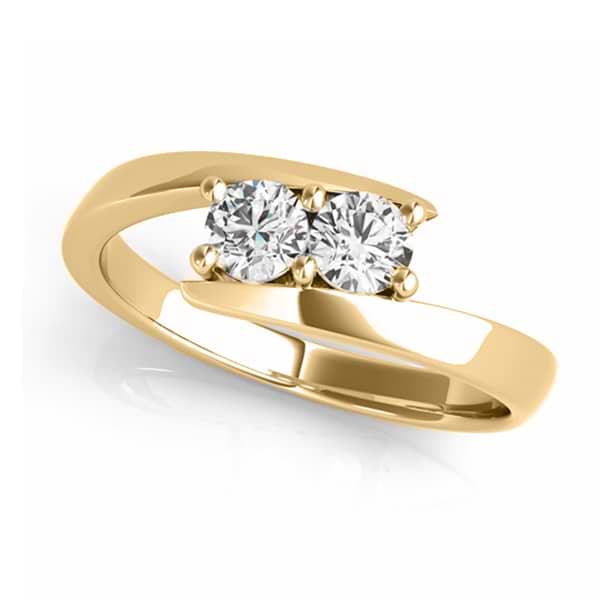 Diamond Solitaire Tension Two Stone Ring 18k Yellow Gold (0.12ct)