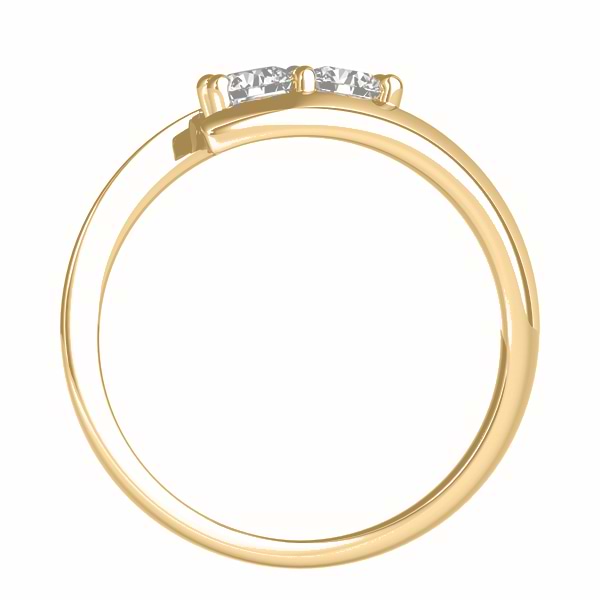 Diamond Solitaire Tension Two Stone Ring 18k Yellow Gold (0.12ct)