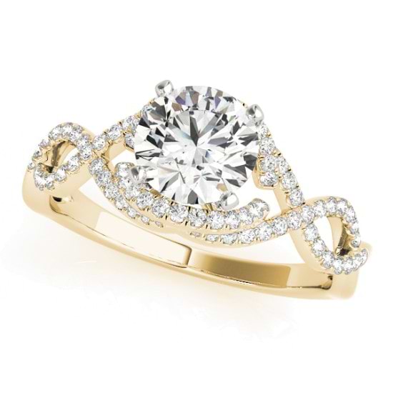 Diamond Twisted Infinity Engagement Ring 14k Yellow Gold (1.22ct)