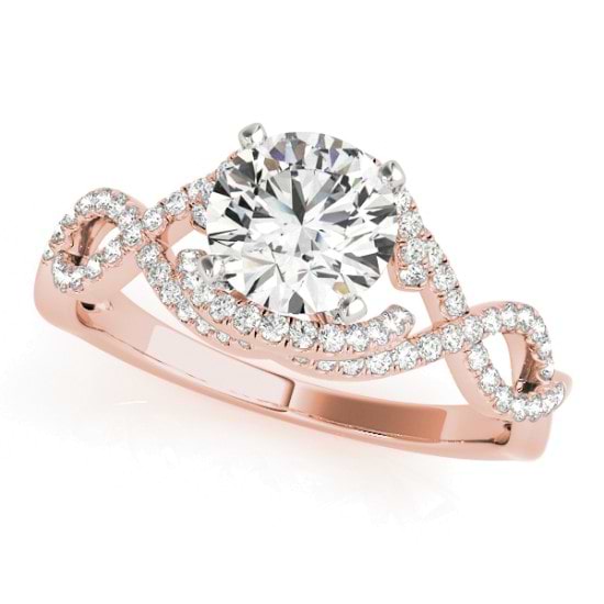 Diamond Twisted Infinity Engagement Ring 18k Rose Gold (1.22ct)