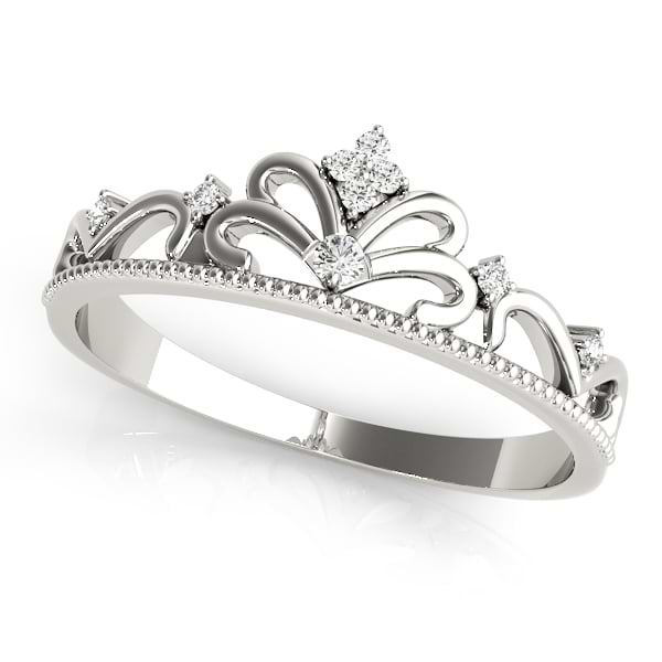 Diamond Accented Tiara Ring in 14k White Gold (0.07ct)
