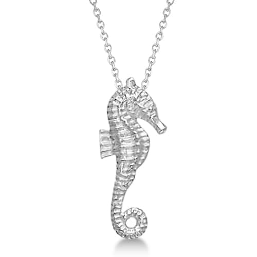 Seahorse Pendant Necklace Sterling Silver