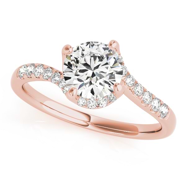 Diamond Twisted Engagement Ring 14k Rose Gold (1.00ct)